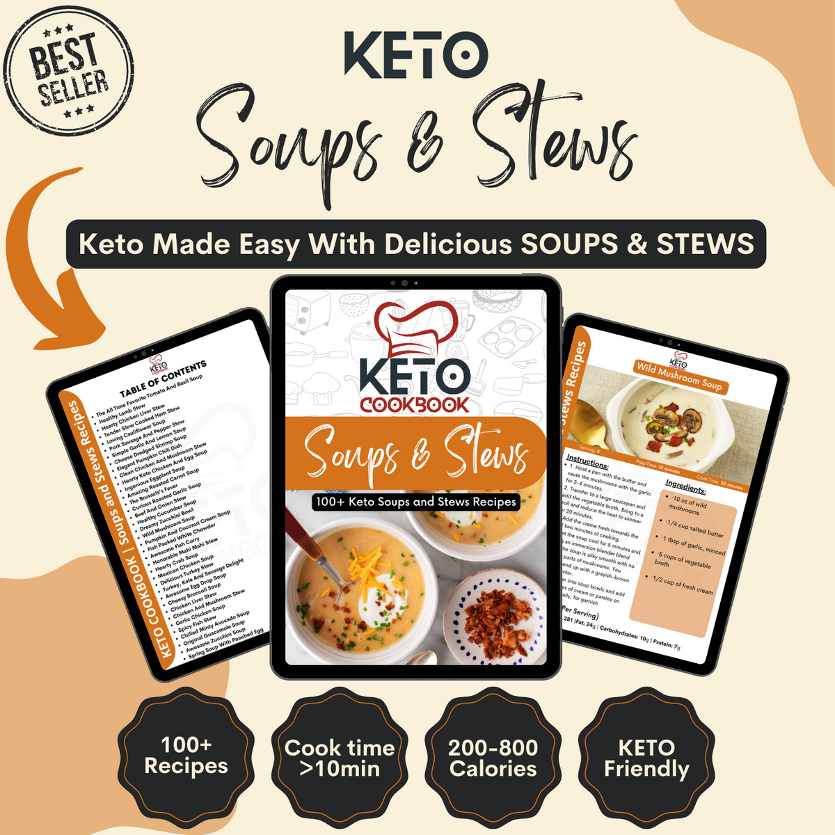 Warm & Hearty: 100+ Keto Soups and Stews